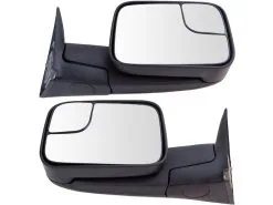 DIY Solutions - Manual Door Mirror - Set Of 2 - Textured Black - Manual Folding - Flip Up - Towing - 1994 - 2002 Dodge Ram 2500 - MIR04767